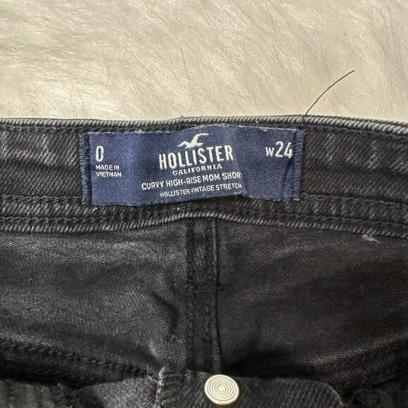 Hollister Sz 26 LOT of 2 Denim Cut-Off Shorts High Waisted Black / Med Blue - Picture 15 of 16